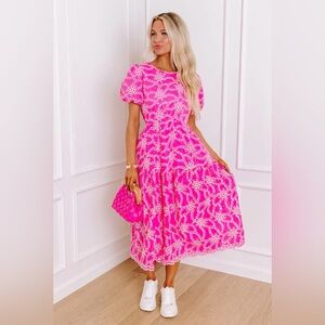Impressions Online Boutique Sweet Surprise Eyelet Midi Dress